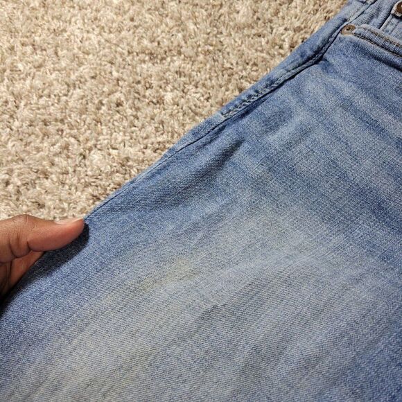 American Eagle Jeans Mens 30x32 Tag 30x34 Slim Medium Wash Denim Stains* - Picture 3 of 8